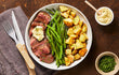 Top Sirloin alongside Roasted Potatoes & Green Beans