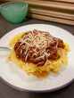 Spaghetti squash with meat sauce