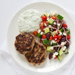 Greek Turkey Meatballs with jasmine rice Tzatziki Sauce & Greek Salad