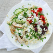 Mediterranean Chicken Quinoa Bowl with Feta & Tzatziki